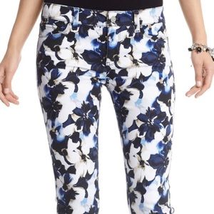 White House Black Market Blanc Floral-Print Slim Ankle Jean 4R